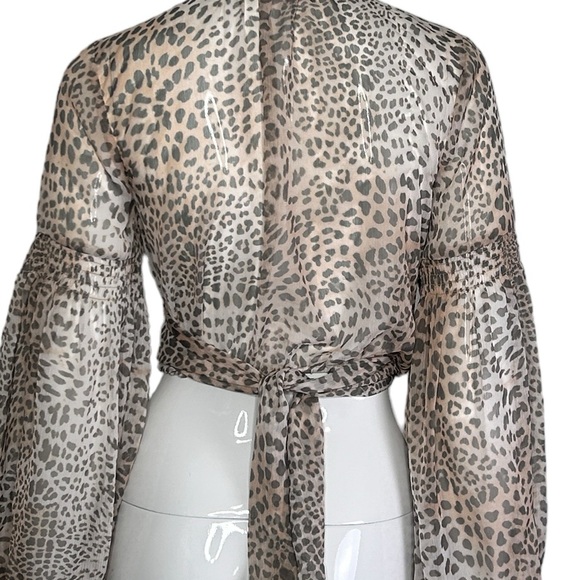 P2F Swim Coverup 2 Pc Top & Shorts Animal Print XS/S Sheer Festival Beach - Picture 6 of 16